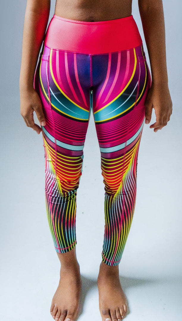 Andelia Bright Coloured Print Full-Length Leggings