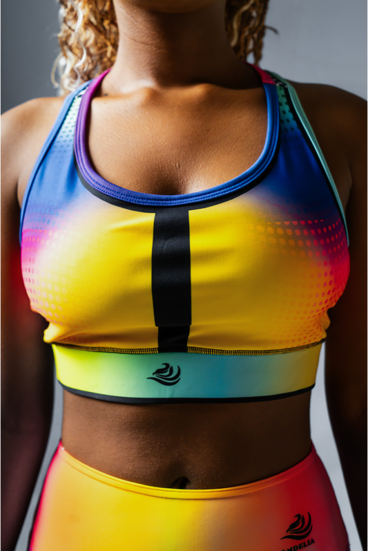 Andelia Bright Coloured Print Sports Bra