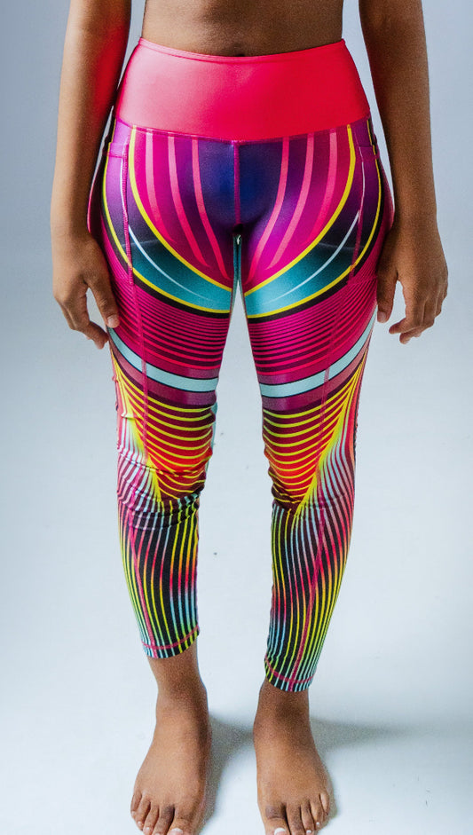 Andelia Bright Coloured Print Full-Length Leggings